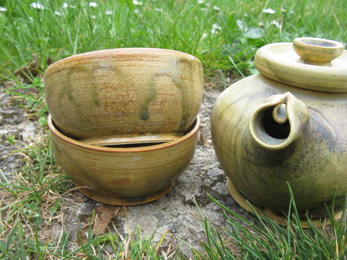 Čajová souprava japonská- olivová — foto 1