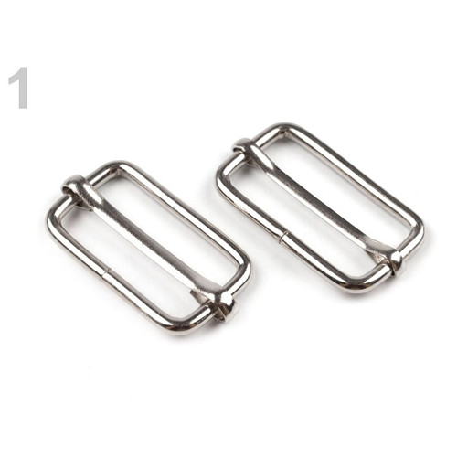 Posunovač na popruhy 13x25 mm (10ks) - nikl