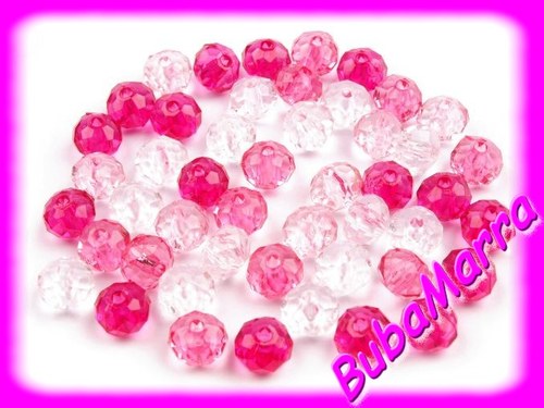 30ks ~ broušené korálky 6x8mm ~ slavík ~ růžová