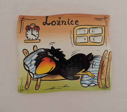 Cedulka na dveře-ložnice-havran-hnědá