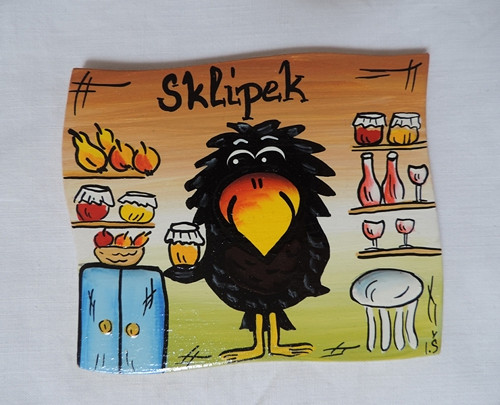 Cedulka na dveře-sklípek II-havran-hnědá