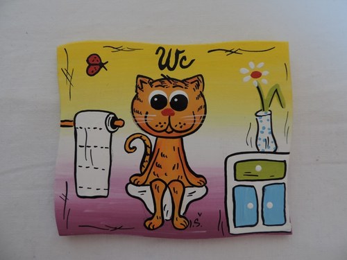 Cedulka na dveře-wc kočička
