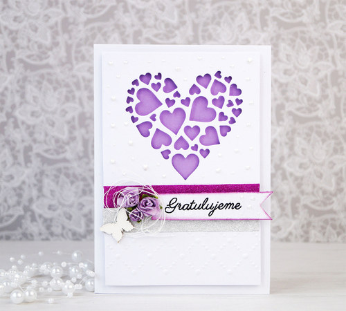 Přáníčko "Lila Hearts #1" — foto 1
