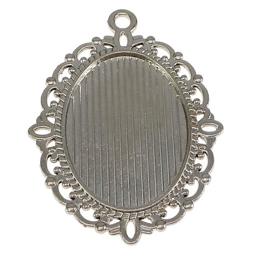 Přívěsek s lůžkem Ø18x25mm /PLATINA-1ks