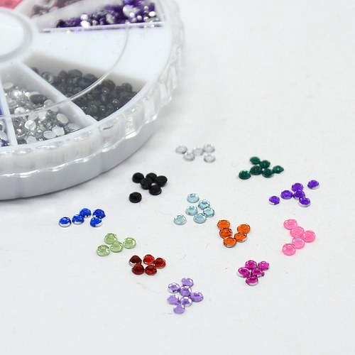 Kamínky MIX v karuselu2/ MIX barev 3mm/ 1set