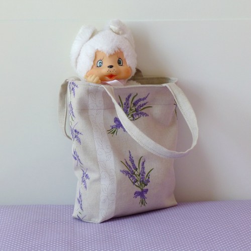 Mini taška s levandulí a proužky — foto 1