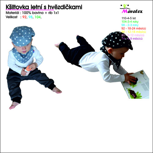 Kšiltovka letní s hvězdičkami - STŘIH