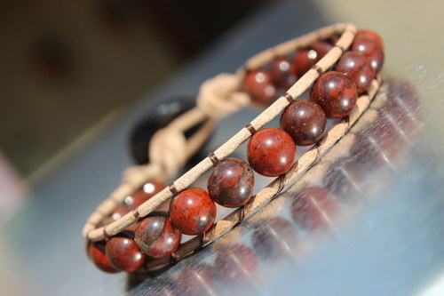 Jaspis.. Pánský náramek / Wrap Bracelet — foto 1