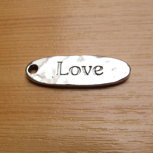 Love - starostříbro - 35x12 mm. — foto 1