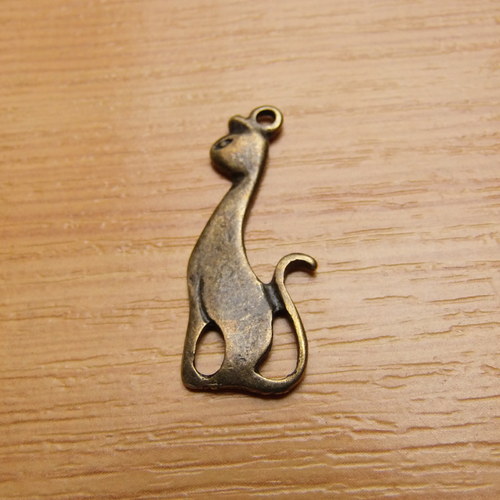 Kočka - starobronz - 27mm x 11mm