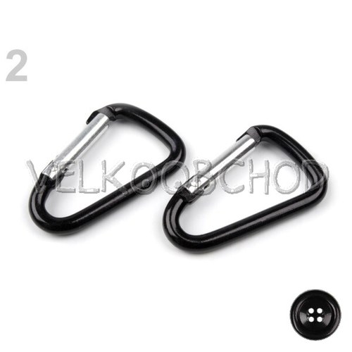 Kovová karabina 23x39 mm (2ks) - černá