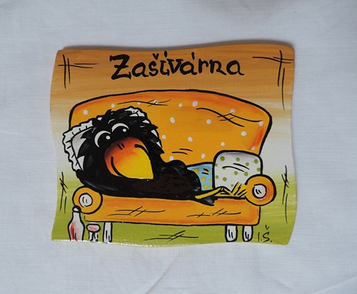 Cedulka na dveře-zašívárna-havran-hnědá