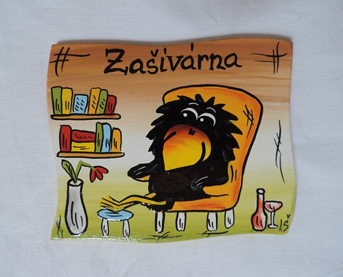 Cedulka na dveře-zašívárna-havran-hnědá