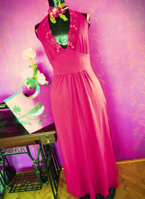 Šaty long fuchsia — foto 1
