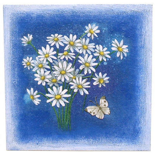 Obrázek 21x21: Kopretiny v modrém