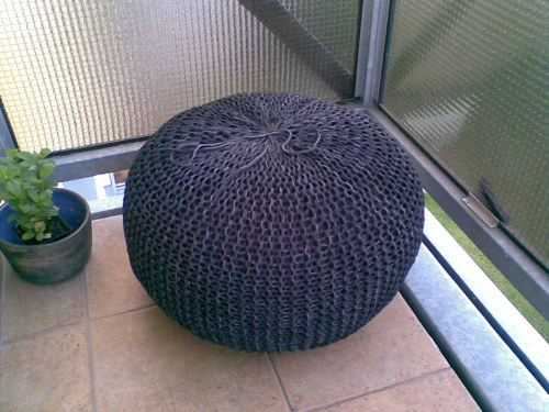 Puff velký "černý-mramor"/průměr 59cm, výška 33cm/ — foto 1