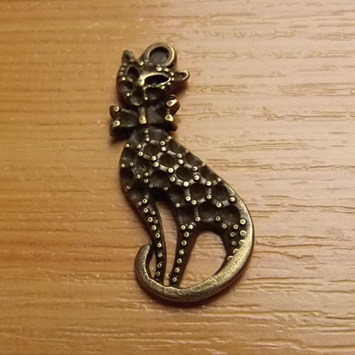 Kočka - starobronz - 32mm x 13mm — foto 1