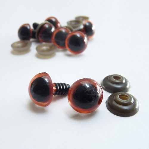 Bezpečnostní oči, hnědá 13mm - 2.jakost