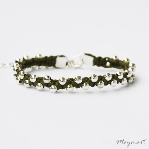 Tmavě zelený náramek "MACRAME BRACELET"