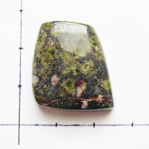 Kabošon epidot, 23x20x7 — foto 1