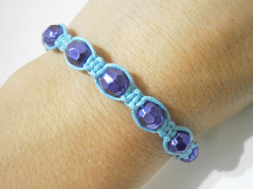 Modrý elegantní náramek (macramé) - unisex