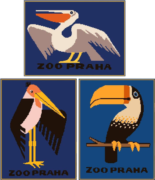 ZOO Praha Pelikán + Marabu + Tukan