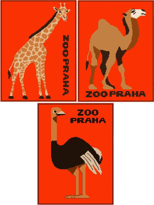 ZOO Praha Pštros + Žirafa + Velbloud