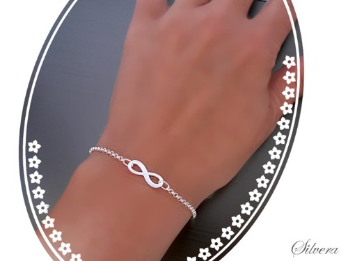 Stříbrný 925 Náramek INFINITY — foto 1