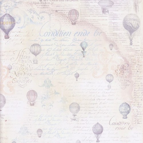 Oboustranný papír na scrapbook Balony a texty