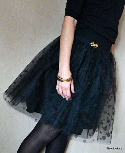 Tylová/tutu sukně - BLACK DOT — foto 1