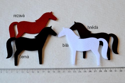 Výsek z plsti - kůň hnědý