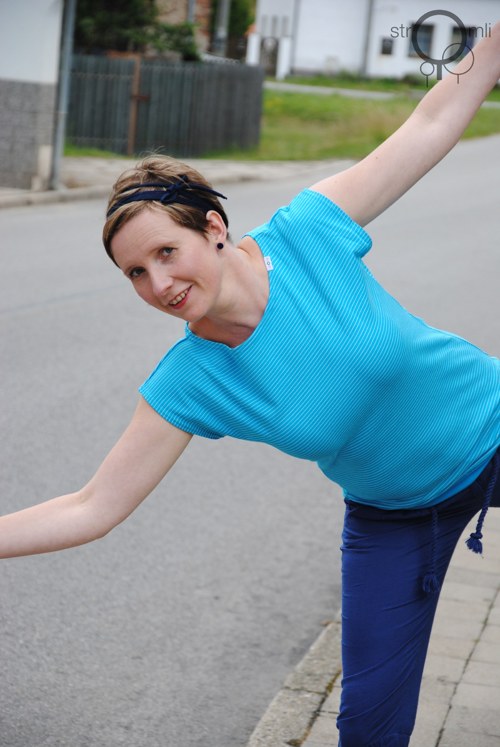 Tyrkysové pruhované, vel. XL — foto 1