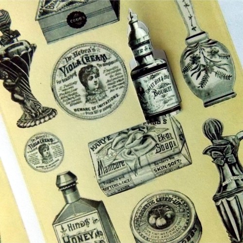 Aršík vintage samolepek - Drogerie a parfumerie