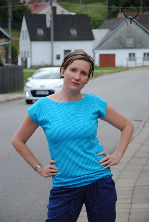 Tyrkysové pruhované, vel. M — foto 1
