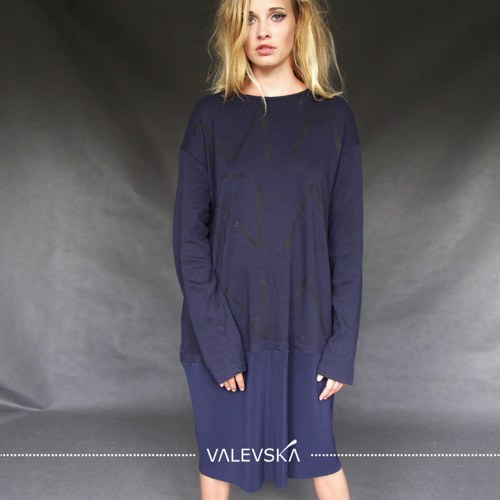 MAŇÁNA, modré oversize šaty — foto 1