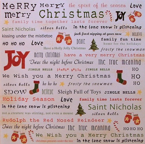 Scrapbookový papír Christmas Joy Words — foto 1