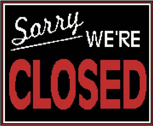 Předloha na vyšívání - cedule CLOSED / ZAVŘENO