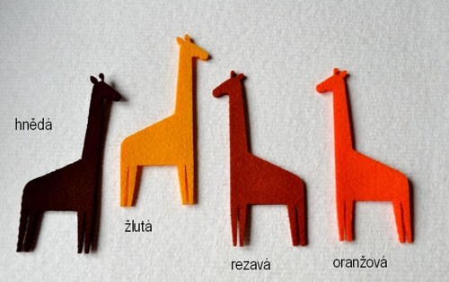 Výsek z plsti - žirafa rezavá