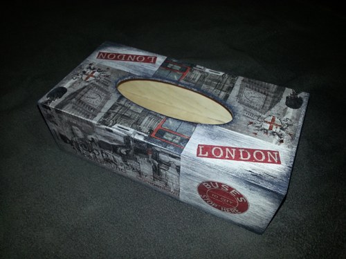 Krabička na kapesníčky - LONDON - šedá