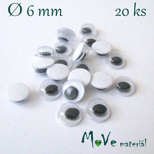 Samolepící oči 6mm, 20kusů — foto 1