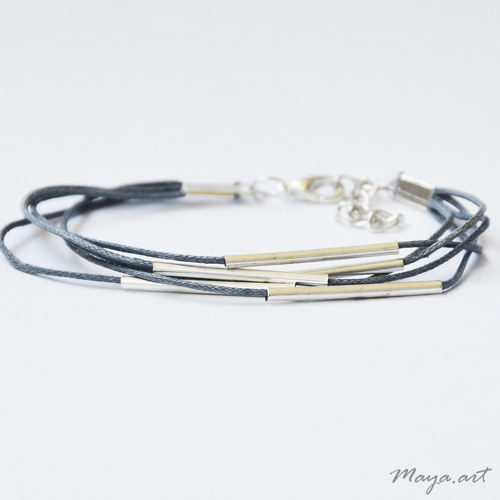Stříbrnošedý náramek "SIMPLE BRACELET" — foto 1