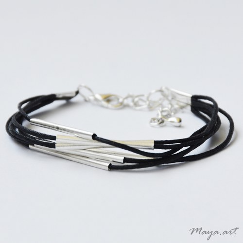 Stříbrnočerný náramek "SIMPLE BRACELET" — foto 1