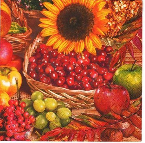 Ubrousek na decoupage Ovoce, 1ks