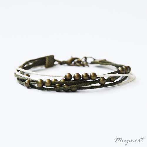 Béžovozelený náramek "SIMPLE BRACELET" — foto 1