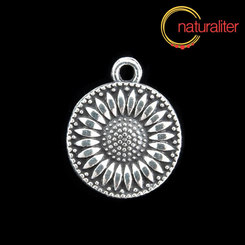 Květina, oboustranný přívěsek starostříbro 18x14mm