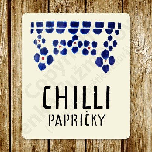 Chilli papričky - samolepka na nádobu