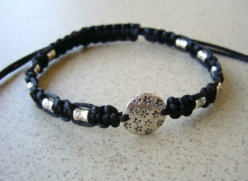 Černý shamballa náramek — foto 1