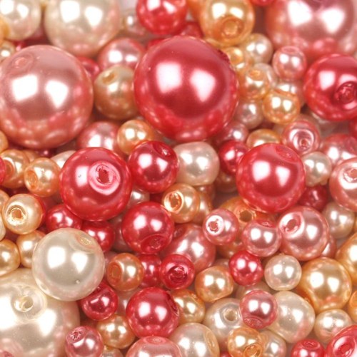 Voskované perly mix, 50g - 41,- Kč