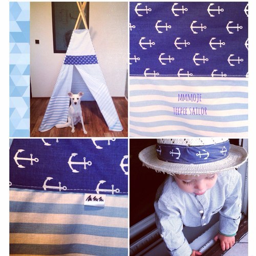 Teepee na přání Modrý pruh — foto 1