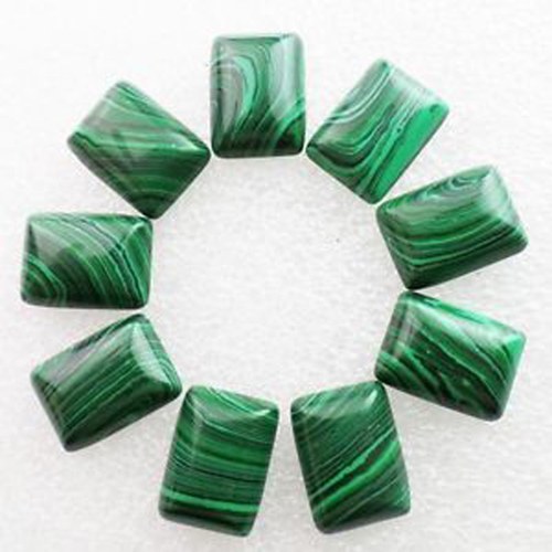 Kabošon 13x18mm Obdélník - Malachit — foto 1